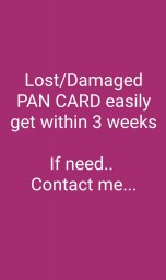 Lost&sol;Damaged PAN CARD&period;&period;&period; Contact Me