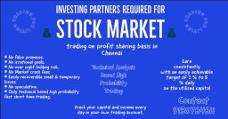 Investing Partners wanted for stock trading Business in Chennai