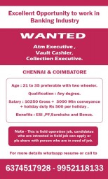 Jobs in Banking Sector for ATM Supervisor