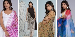 Buy new style organza dupatta and drape for Women from JOVI Fashion